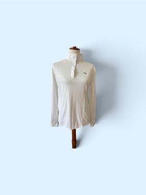 Dressage show shirt Classic White Long-Sleeve Quarter-Zip Top